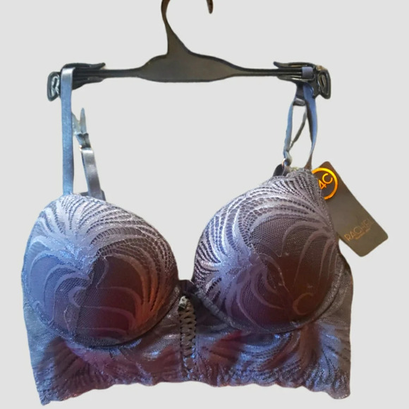 Rachel Roy Dark Blue Lace Padded Bra, 34C New - Picture 1 of 6